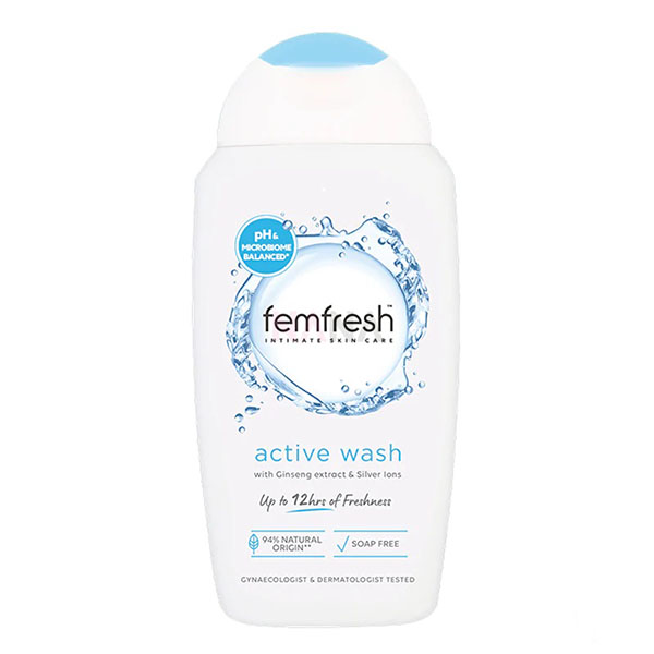ژل بهداشتی بانوان فم فرش مدل active wash حجم 250 میلی لیتر
